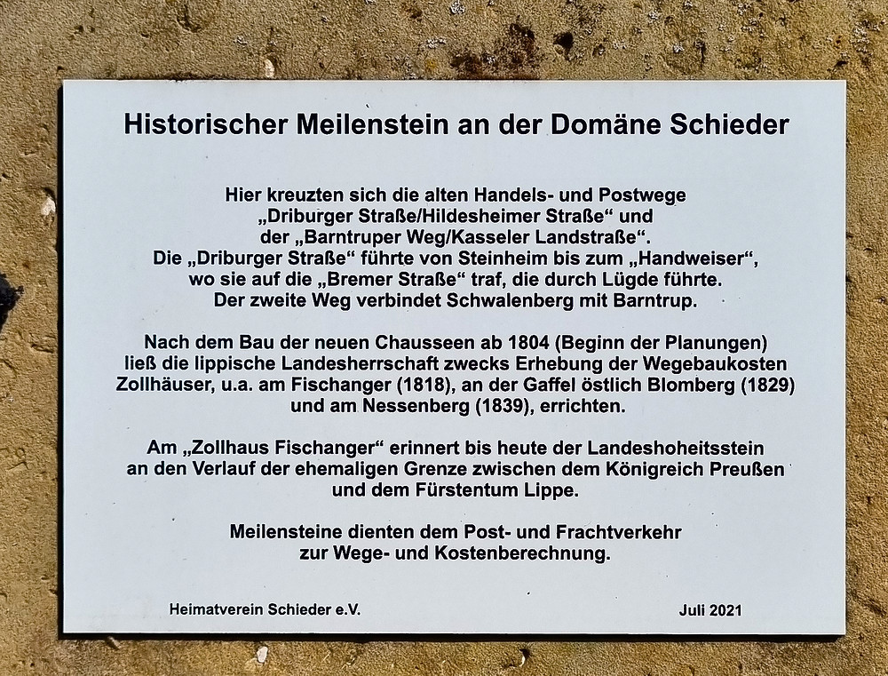 Lippischer Ganzmeilenstein Schieder