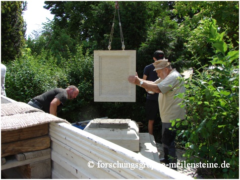 Aufstellung sächsische Distanzsäule Luckau