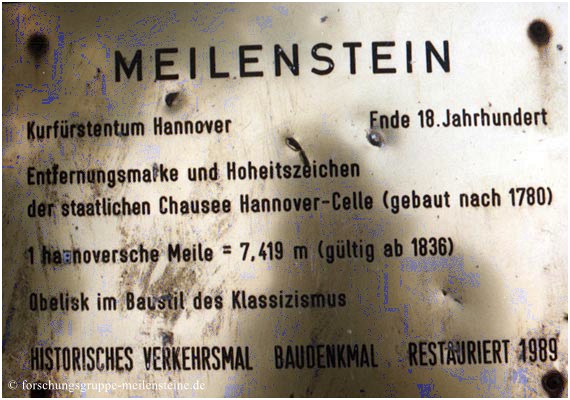 Hannoverscher Meilenstein Isernhagen-Kirchhorst