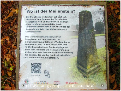 Preußischer Ganzmeilenstein Köln-Ostheim